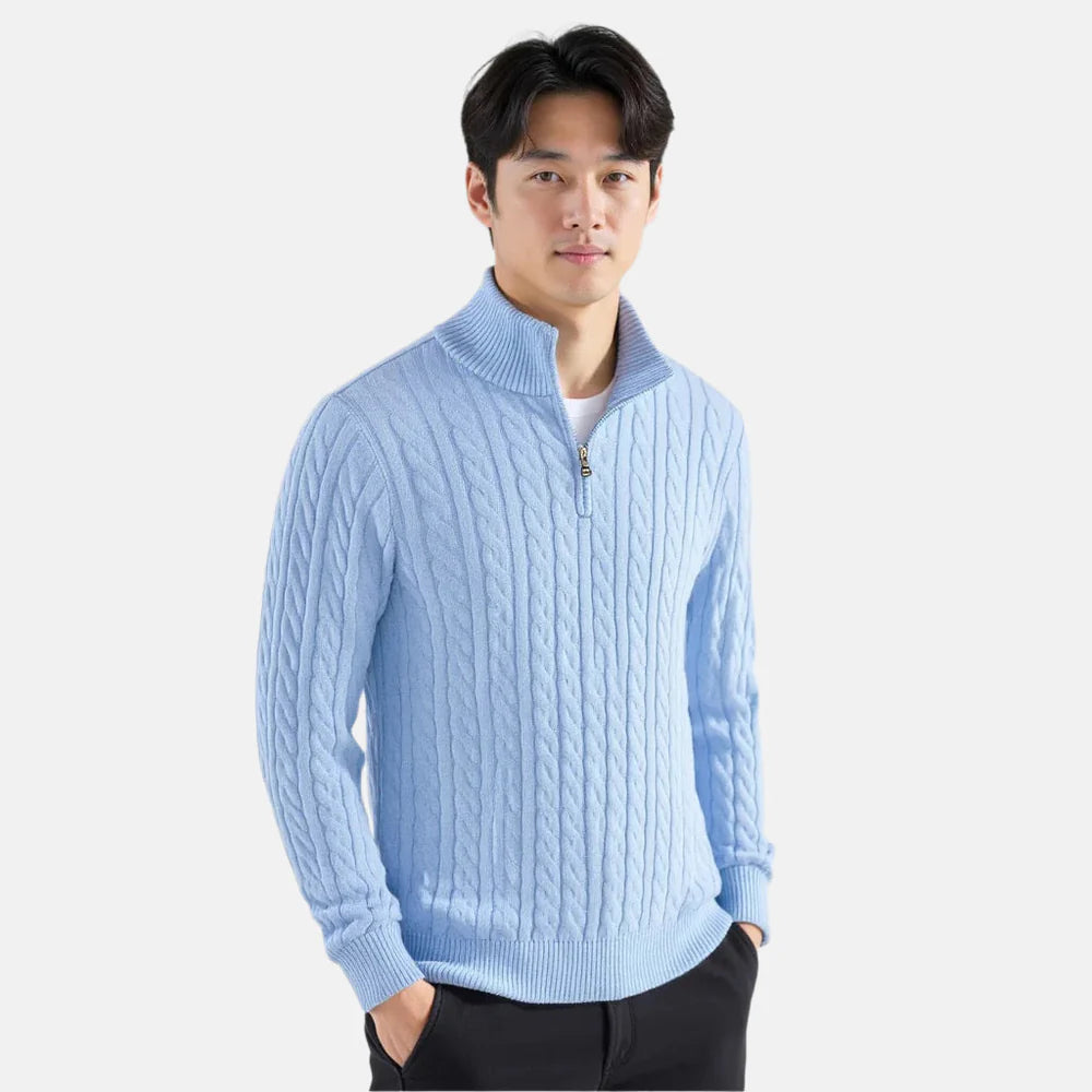 NEWPORT ZIP CABLE SWEATER