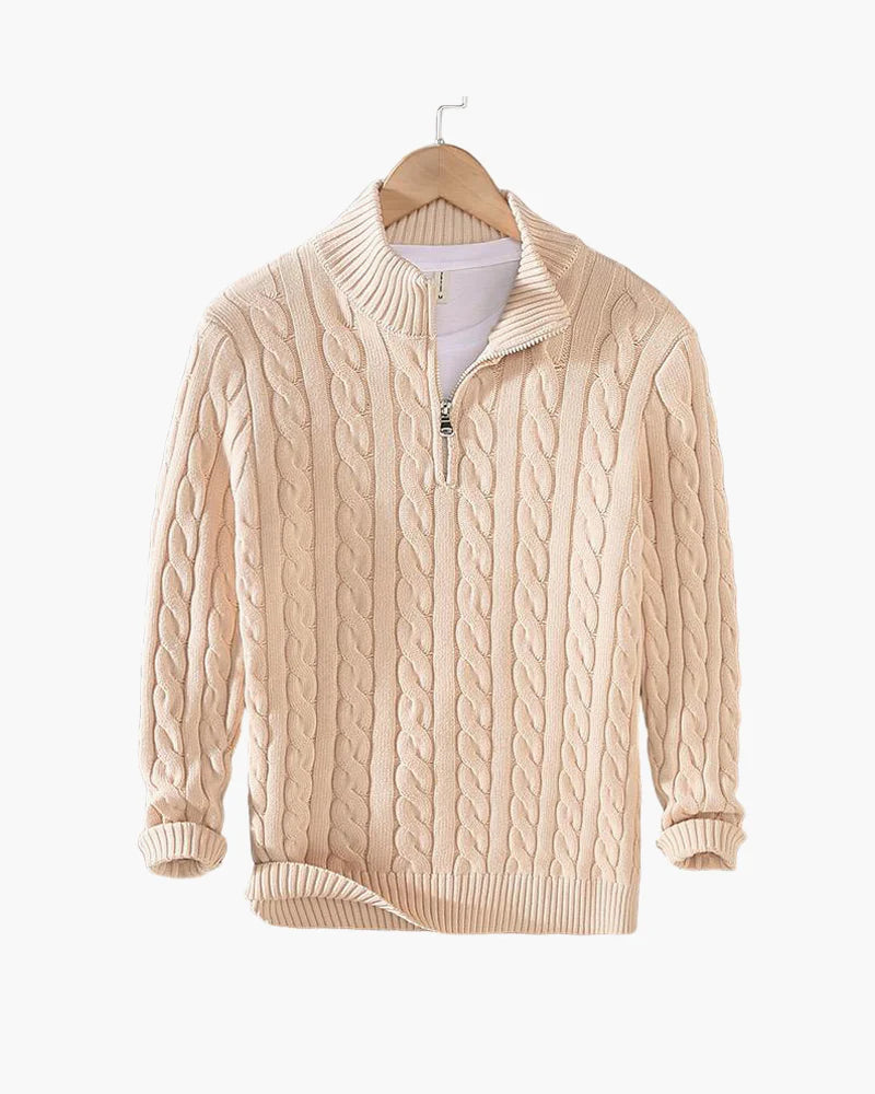 NEWPORT ZIP CABLE SWEATER