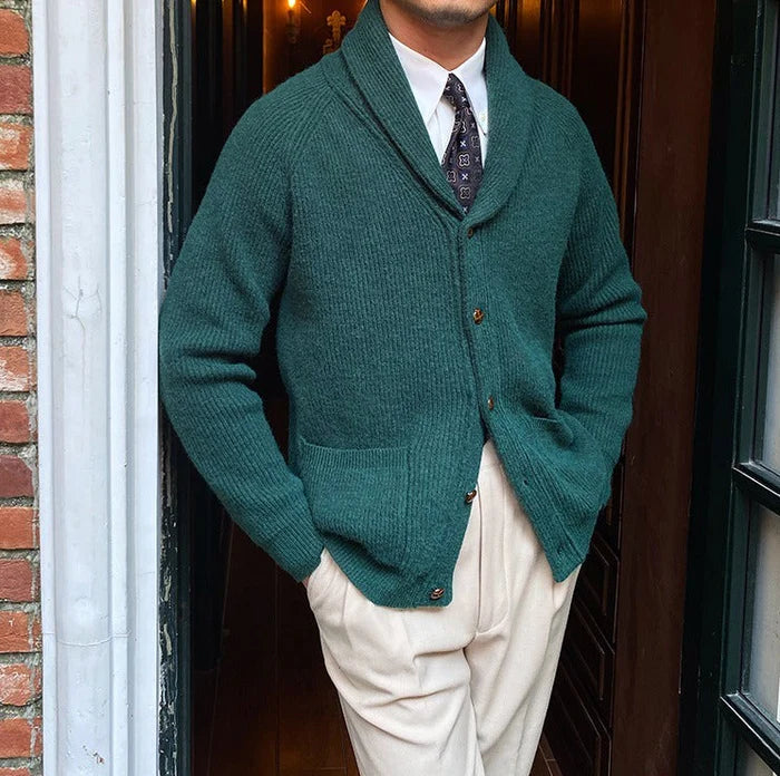 Strickcardigan mit Zobel-Schal