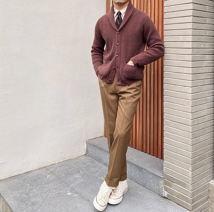 Strickcardigan mit Zobel-Schal