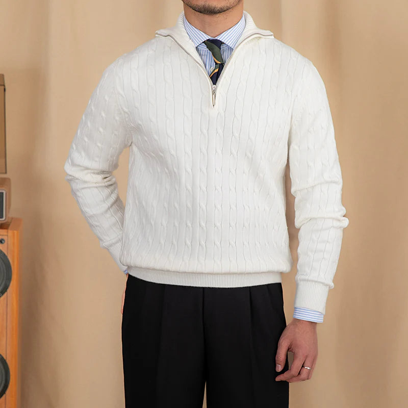 SARTO LINE KNIT HALF ZIP SWEATER