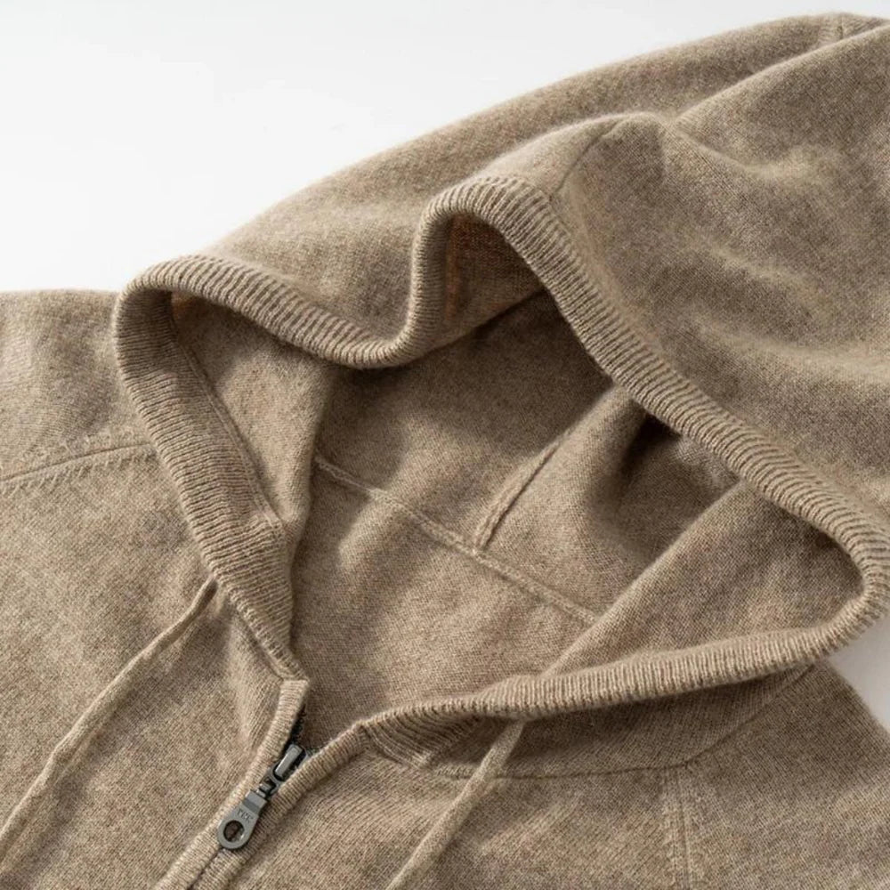 ZERMATT 100% CASHMERE ZIP HODDED