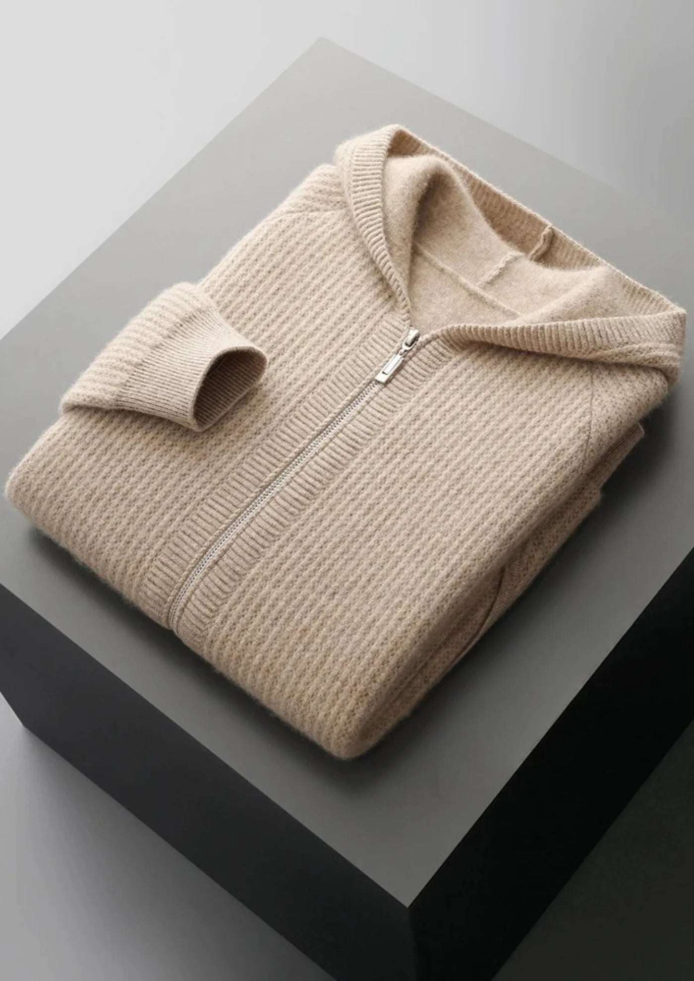 NOTTING WOOL RIBBED HOODIE