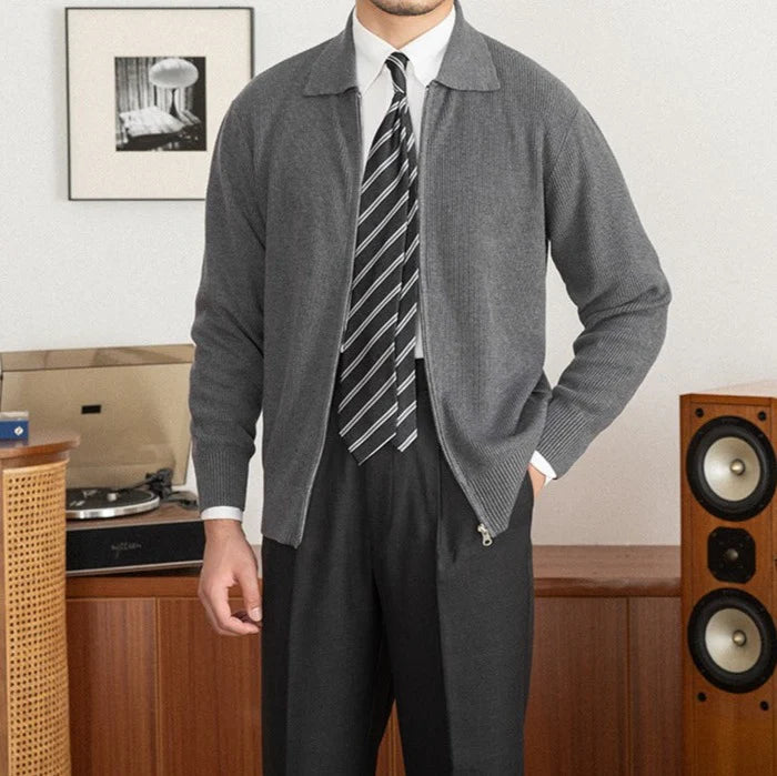 REGENCY TEXTURE WOOL CARDIGAN