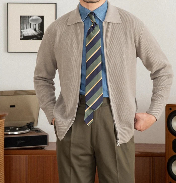 REGENCY TEXTURE WOOL CARDIGAN