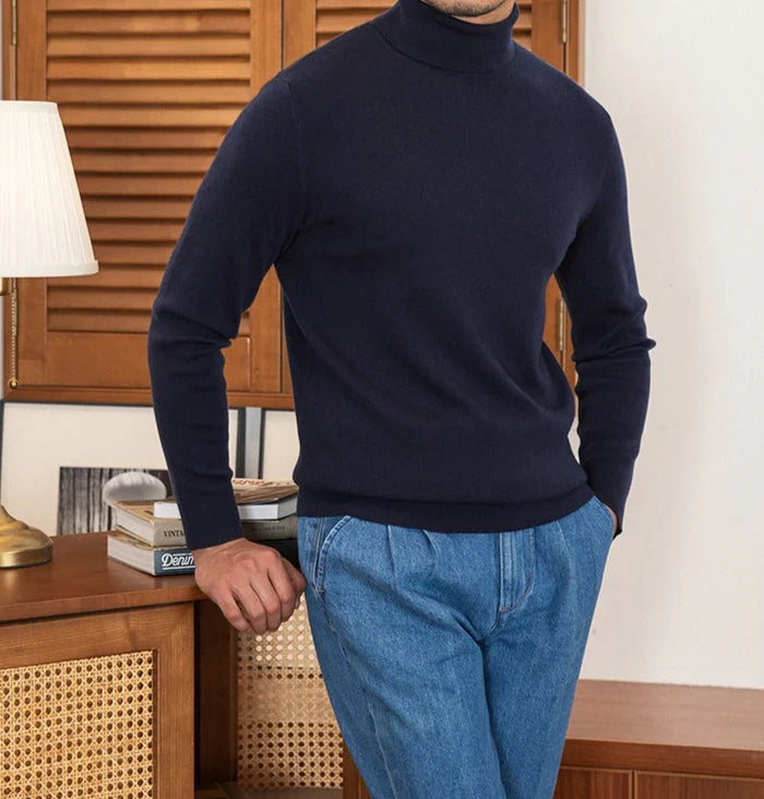 AMIR SLIM FIT WOOL TURTLENECK
