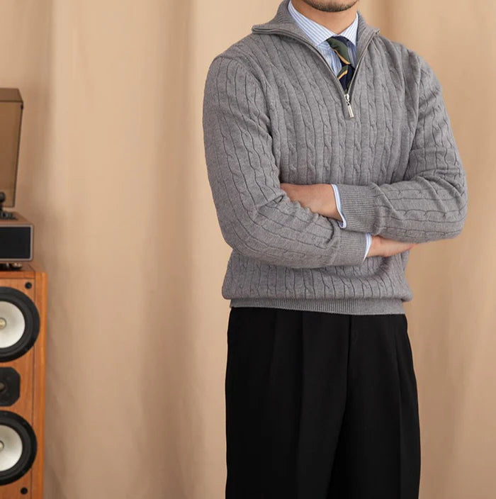 SARTO LINE KNIT HALF ZIP SWEATER