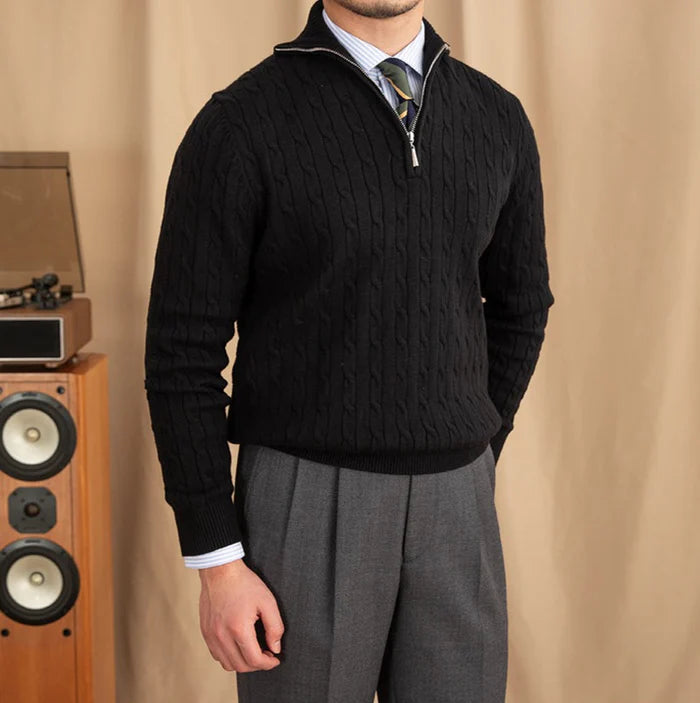 SARTO LINE KNIT HALF ZIP SWEATER