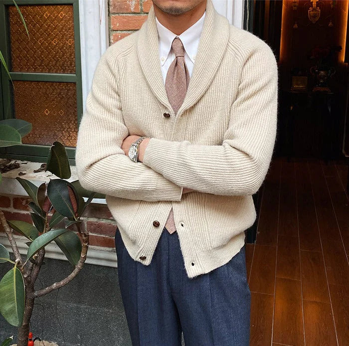 SABLE SHAWL KNITTED CARDIGAN