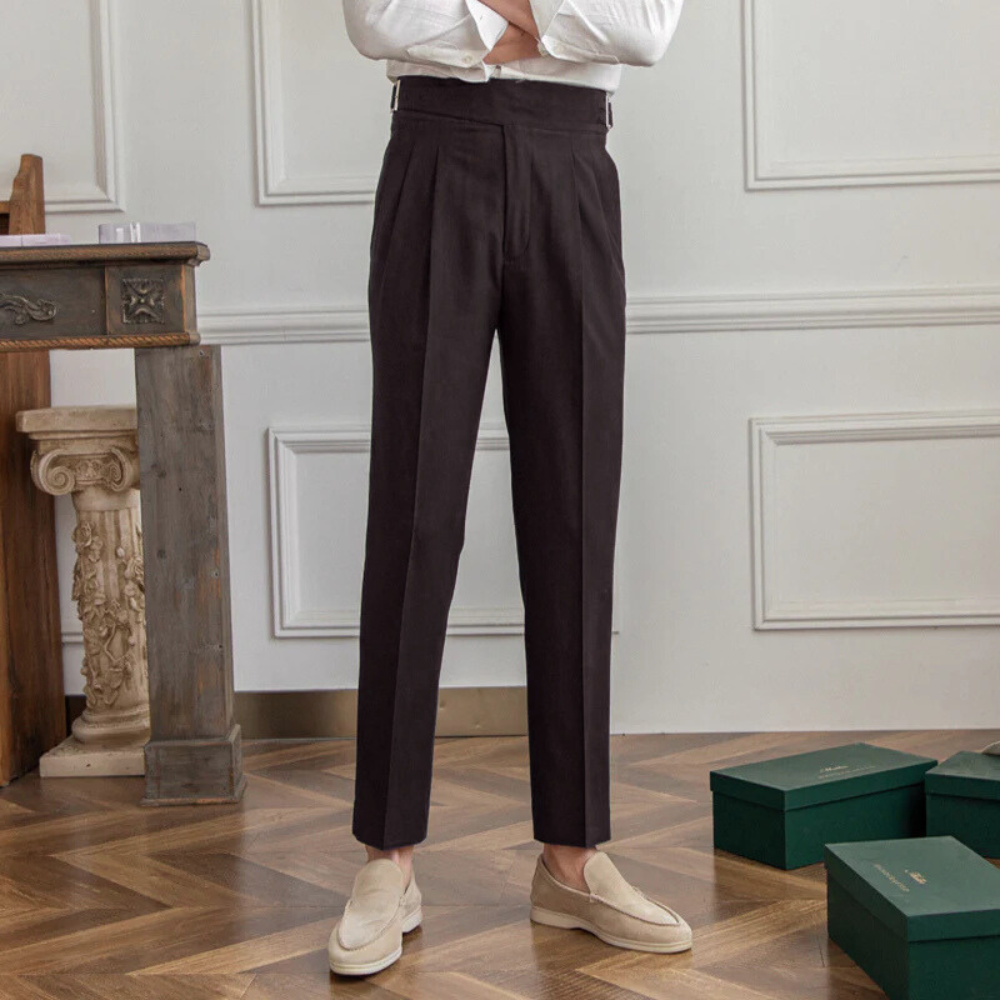 LAZARE HERITAGE PLEATED TROUSERS